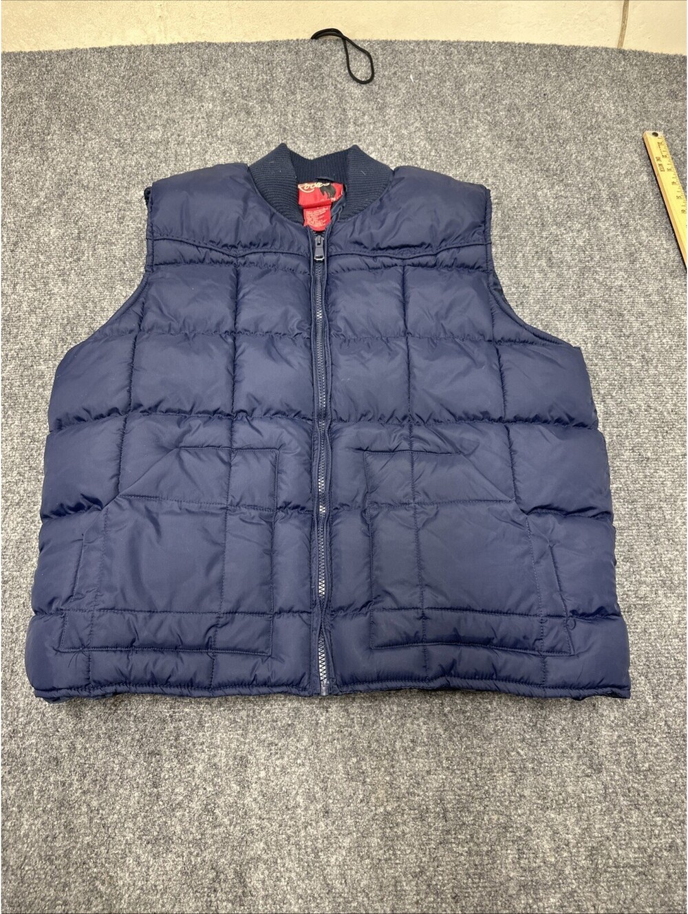Roper Quilted Puffer Vest Men's Large Blue Full Zip Western Cowboy Rodeo